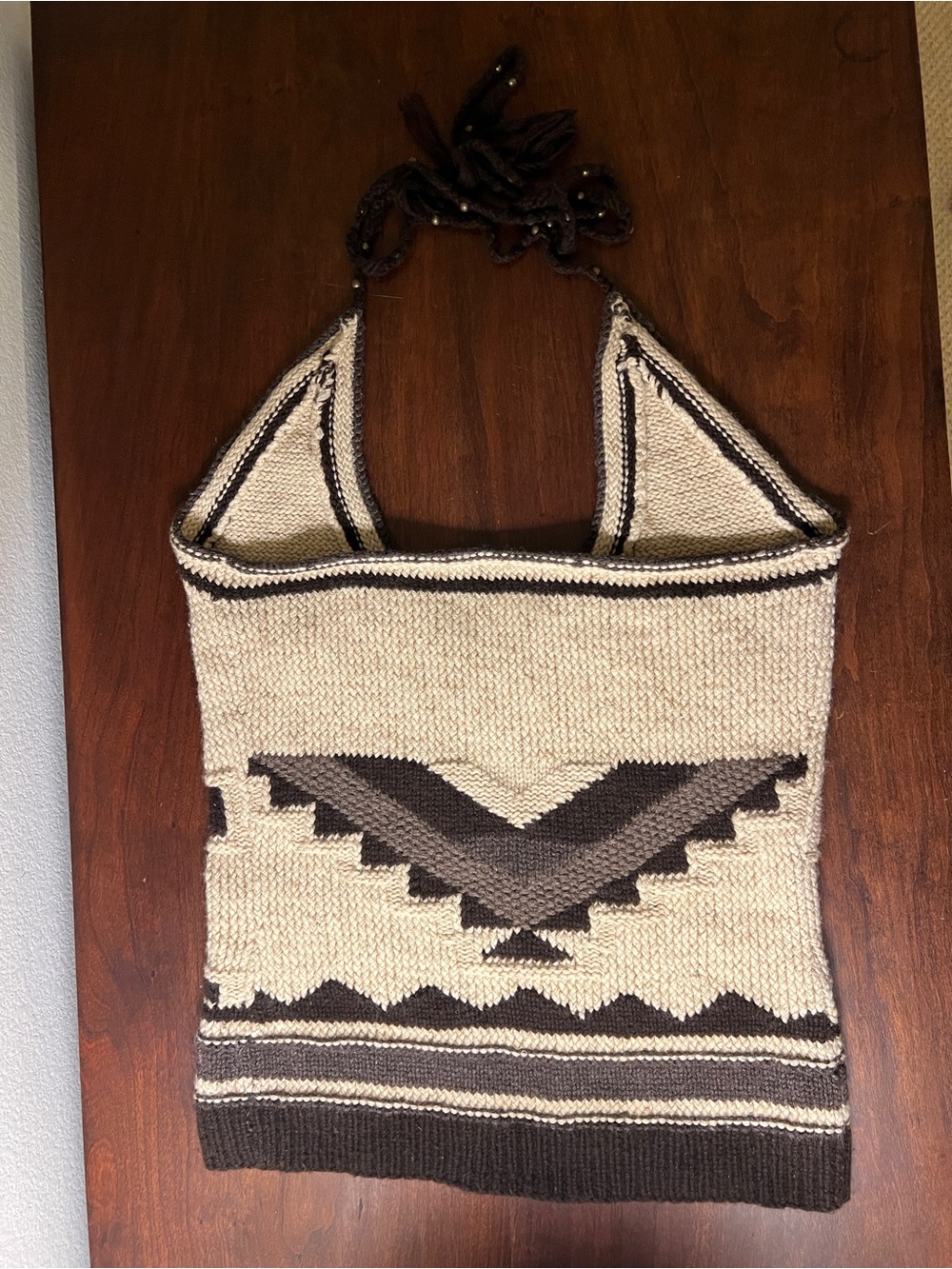 Vintage Ralph Lauren Western Hand-Knit Halter Top Cashmere, Wool, Angora - Picture 4 of 12